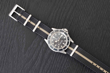 The Rib NATO Strap - Black & Gold