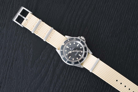 The Rib NATO Strap - Cotton Cream