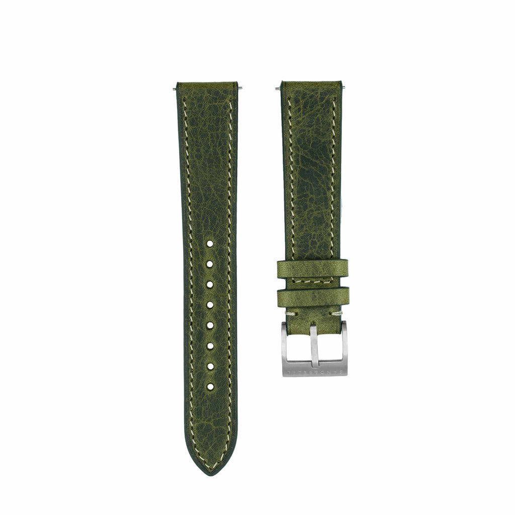 Wax Veg Leather Strap - Forest Green